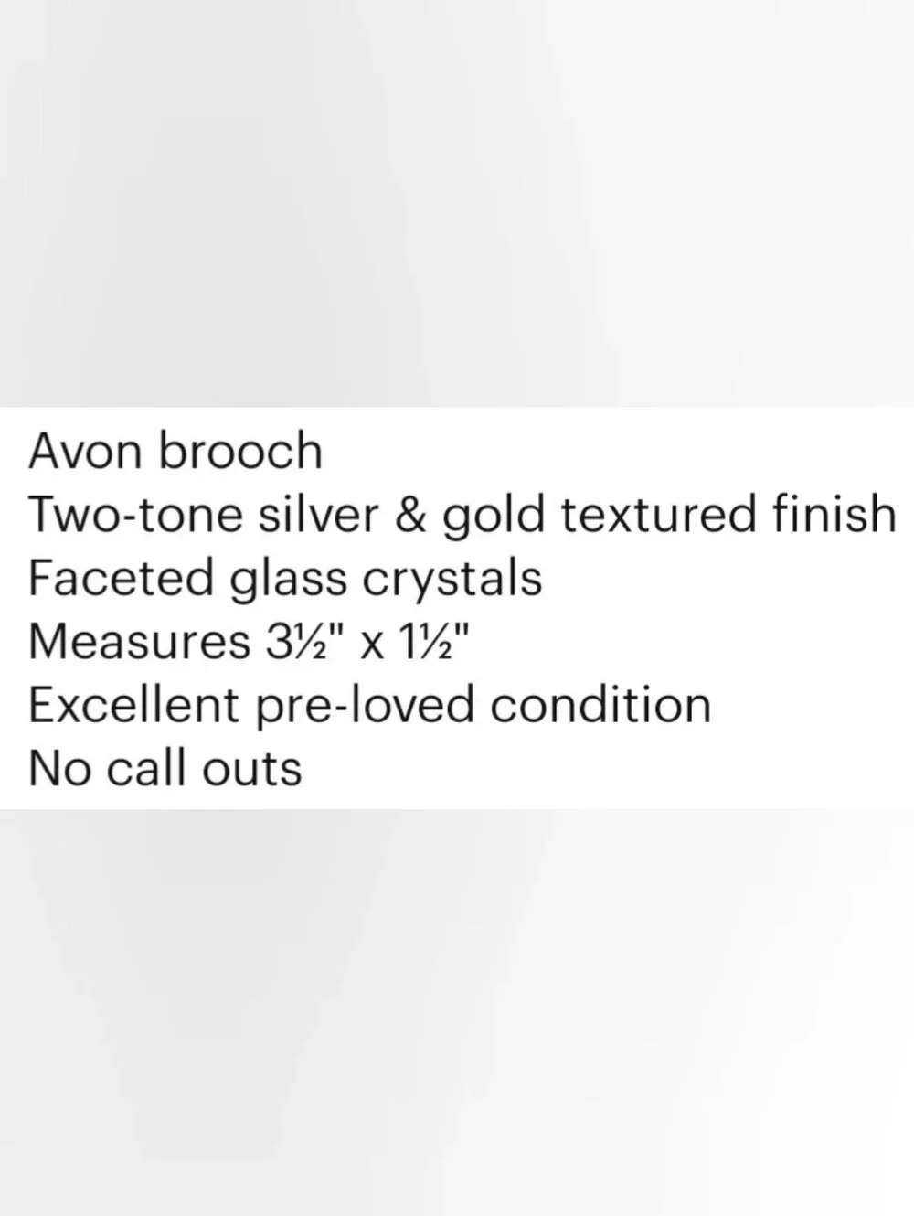 Avon Brooch Gold & Silver Tones Textured w/ Faceted Glass Crystals